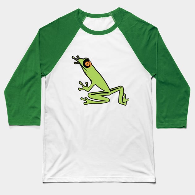 Amazon Rainforest Tree Frog Baseball T-Shirt by evisionarts